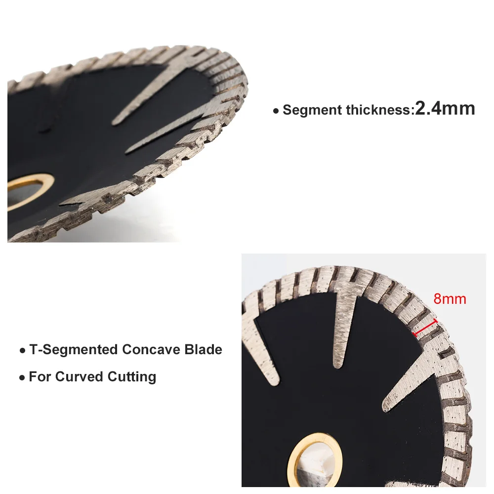 DC-SCB02 premium 5 inch 125mm diamond concave cutting blade for granite and marble