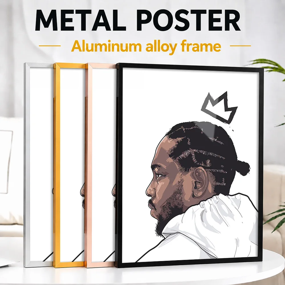 Kendrick Lamar Metal Poster With Aluminum Alloy Frame Customized Photographic Wall Art For Home Office, Record Collector Gift