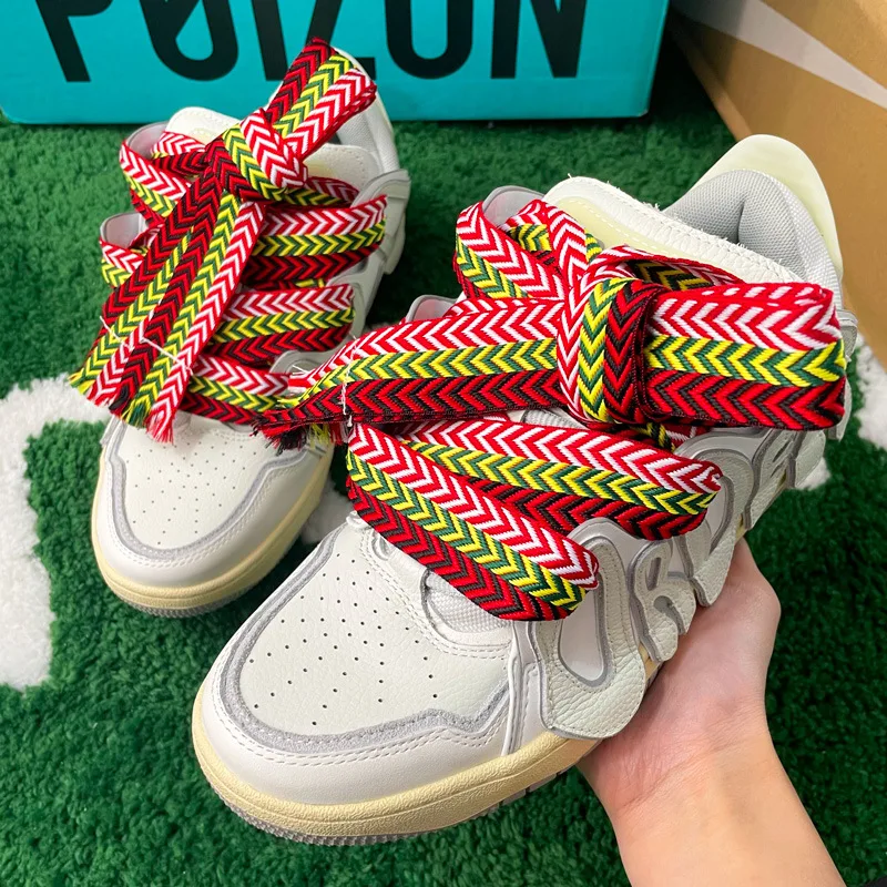 

1Pair 1.5-3 Wide Shoelaces 120\140\160cm Colorful Shoelaces Creative Unisex Flat Canvas Sneakers Flat Shoes Laces Shoes