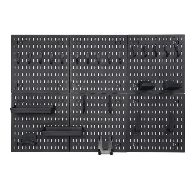 90x60cm Pegboard-Wandorganizer-Panel-Regale für Gamerzimmer, Badezimmer, Küche, Aufbewahrungsregal, Lochplatte mit Haken und Regalen