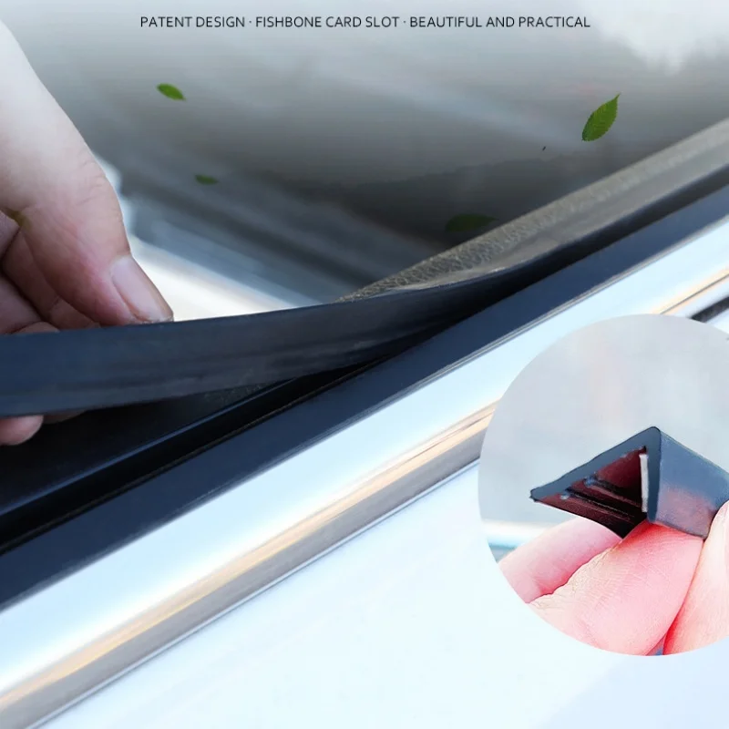4M Car Window Seal Strip Rubber Car Side Window Gap Filler Noise Insulation Waterproof Windproof V-Shape Sealing Strips 4 Meters
