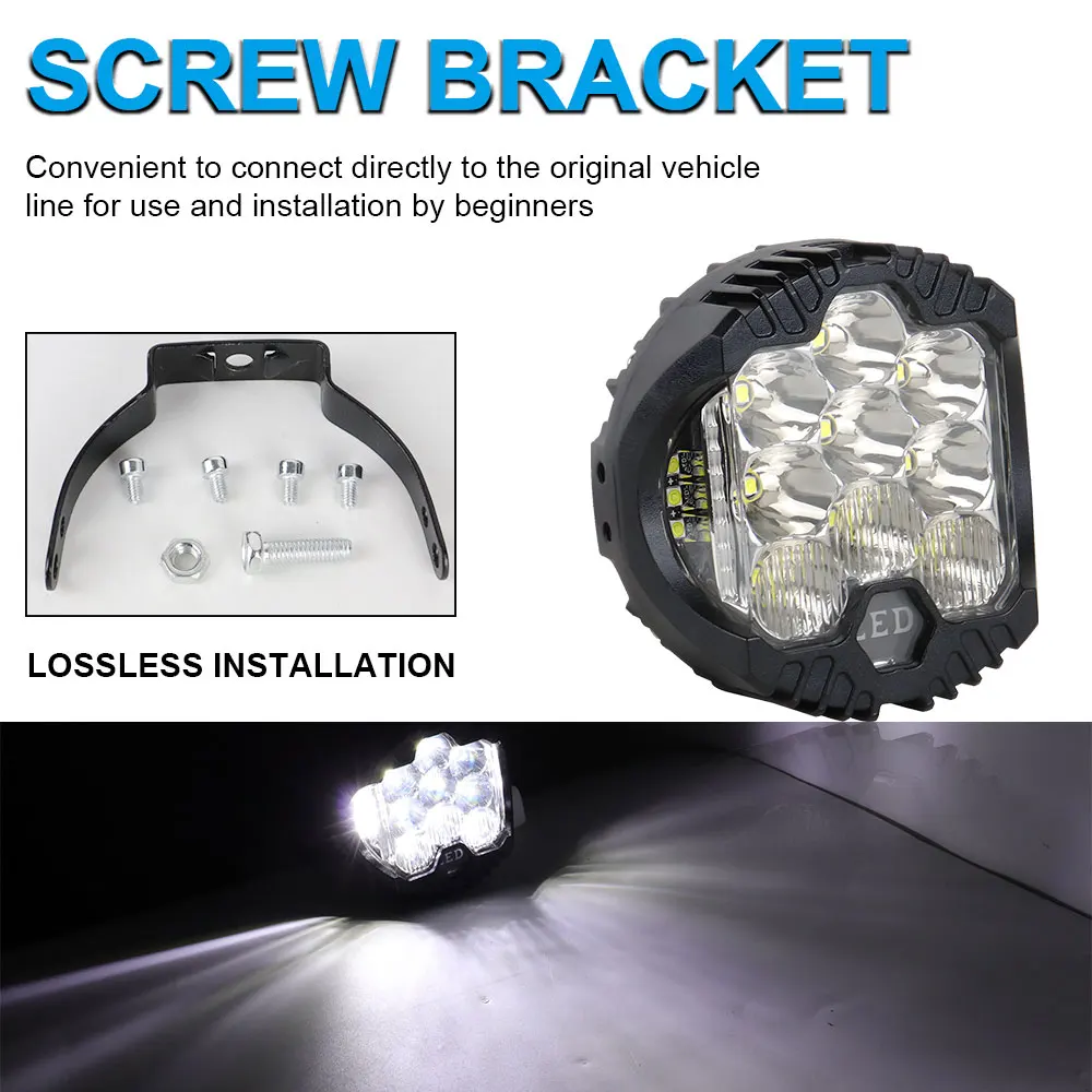 5 Inch Three Side illuminated Work Lights For Jeep Wrangler Truck LED Headlights Modified For Off-road Vehicles 3 Inch 2PCS 110W
