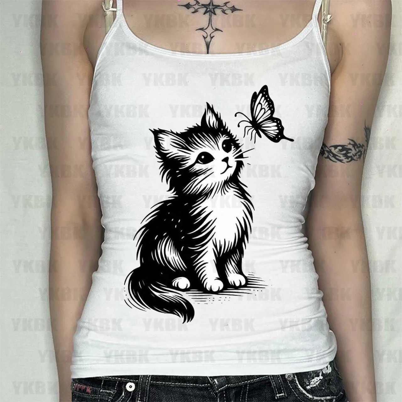 Y2K Retro Harajuk Women's  Aesthetic Fashion Lace Camisole Tops Gothic Grunge Punk Hip Hop Rock Streetwear Casual