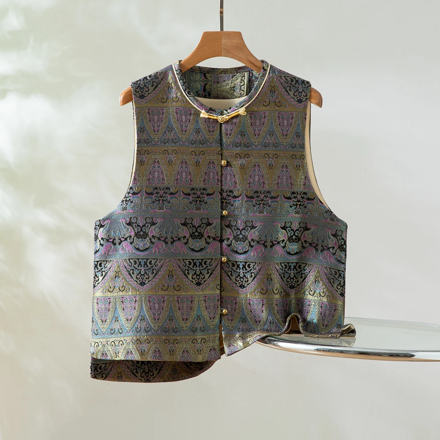 

Настоящий шелк Тан с вышивкой Huaxian Silk круглый жилет Ne, женский Sle, новая верхняя одежда в китайском национальном стиле, топ