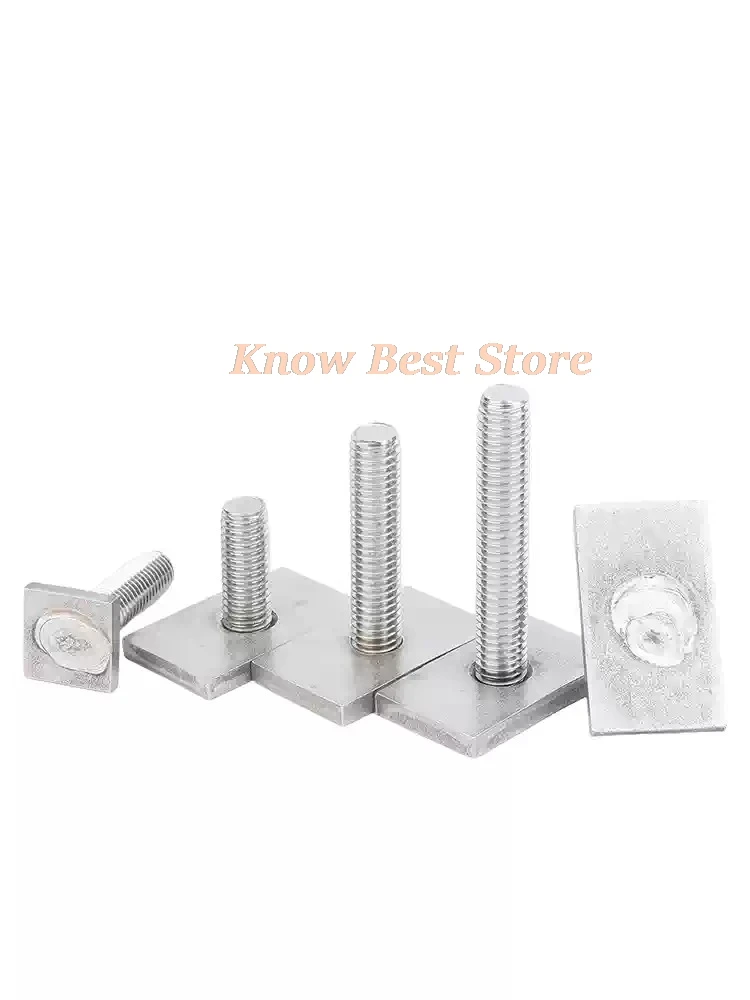 5Pcs T-Slot Chute Rail Track Bolt Stainless Steel T Shape Type Rectangle Hammer Head Bolt Screw M6 M8 Hardware Tools Supplies