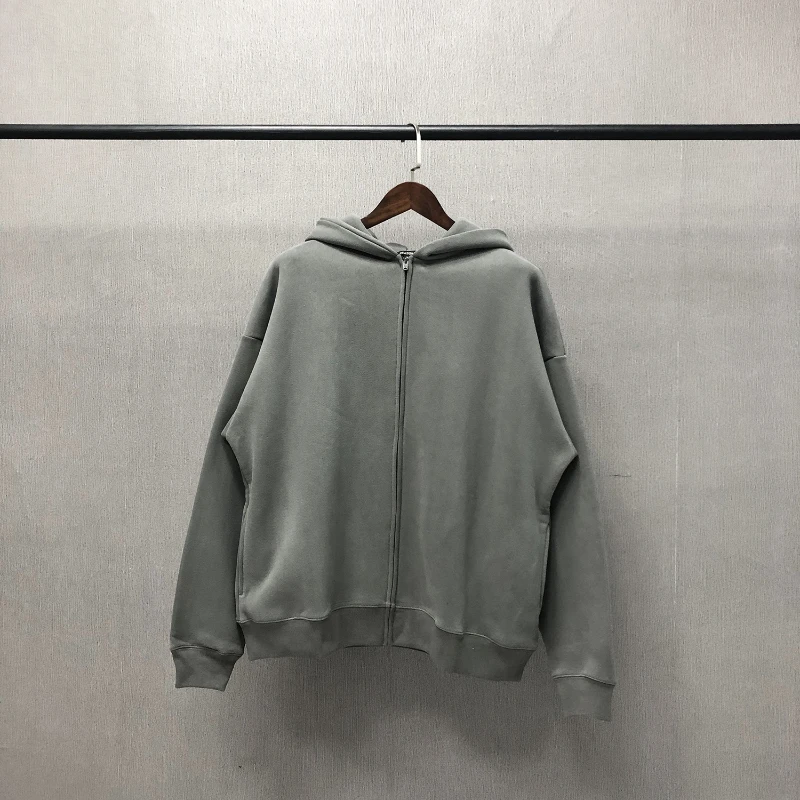 

High Street Kanye Hoodied Sweatshirts Fleece Coat Zipper Hoodie Men Y2k Cardigan High Quality Hoodies Coats