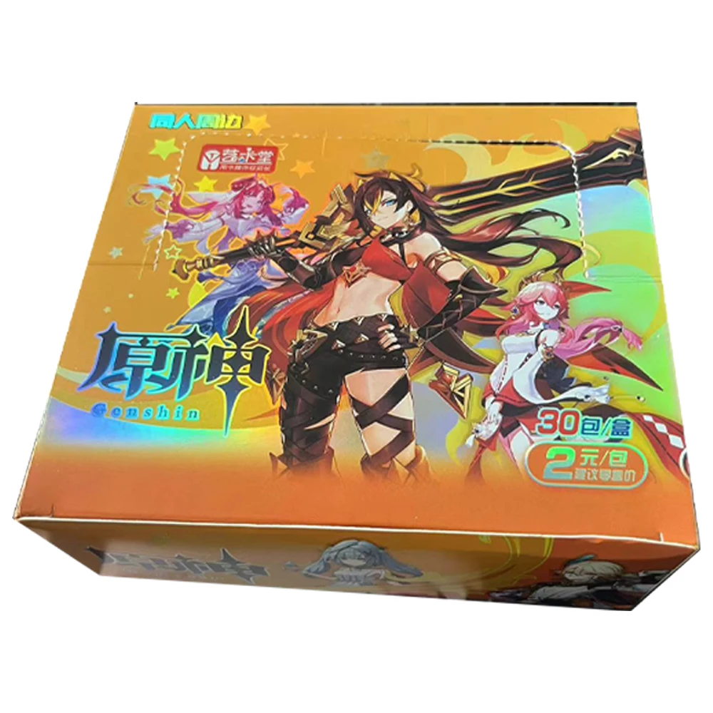 Genshin Impact Cards Anime Game TCG Collection Pack Booster Box Rare SSR Surrounding Table Toys For FamilyHobby Gifts