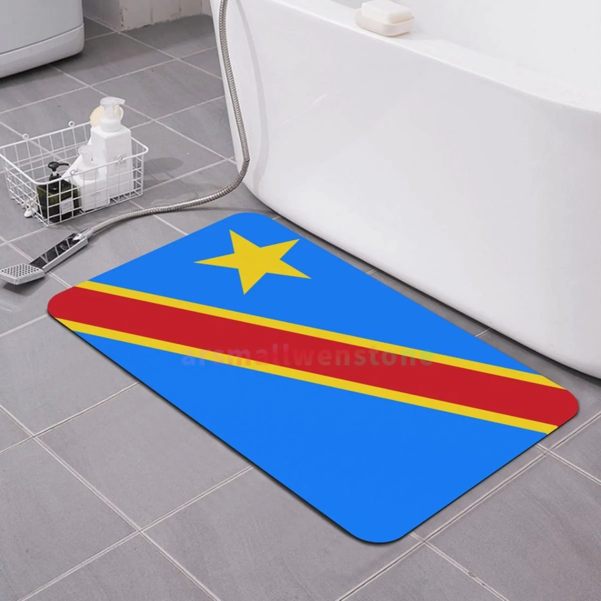 Democratic Republic Of Congo Flag Diatom mud cushion absorbent quick drying mat bathroom door mat toilet diatomaceous earth