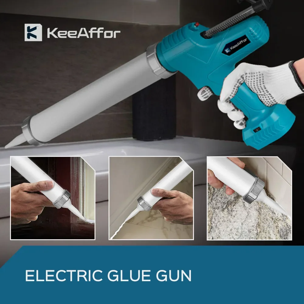 KEEAFFOR 10000N Electric Caulking Gun Cordless Electric Glue Gun Power Tool Adhesive Glue Sealant Tool For Makita 18v Battery