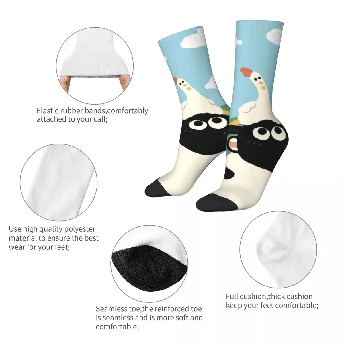 Happy Timi The Sheep Socks Men Women Polyester Funny Happy Socks Novelty Spring Summer Autumn Winter Middle Tube Socks Gifts