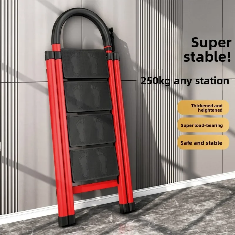 Household Folding Multi Purpose Telescoping Heavy Duty Indoor A Frame Four Step Ladder Portable Multifunction Ladder Household