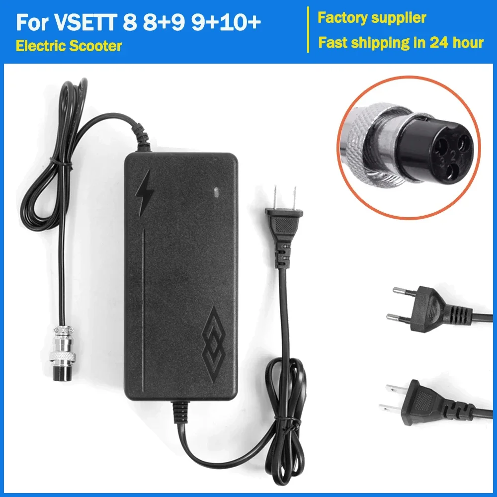 

GX16 3-контактное зарядное устройство 2A для VSETT 8 8+9 9+10+ SPEEDUAL ZERO 9 10 8X 10X 11X Зарядное устройство для электрического скутера Литиевый аккумулятор 54,6 В