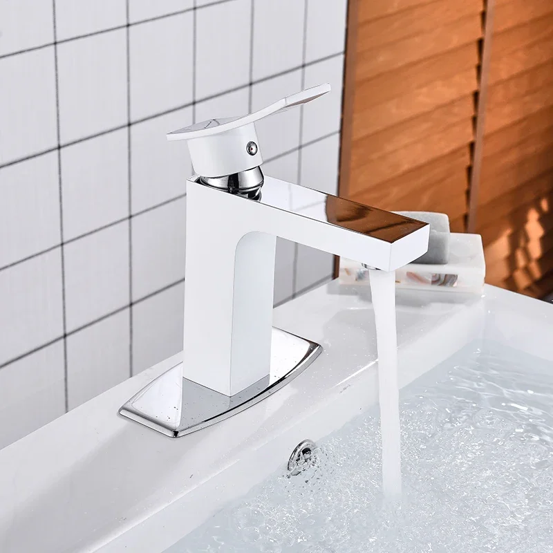 

Vidric bathroom sink faucet cold and hot bathroom faucet chrome water mixer white water tap brass basin faucet mixer basin tap