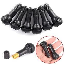 Black TR414 Tubeless Car Wheel Tire Valve Stems with Caps Snap in Type Rubber Tire Valve Stem Cover High Quality Car Accessories