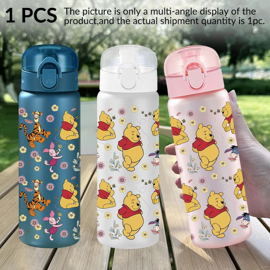 1 قطعة ديزني ويني ذا بوه/الزهور/نمط 26 أوقية زجاجة مياه بلاستيكية كوب رياضي كهدية عيد ميلاد/العودة إلى المدرسة