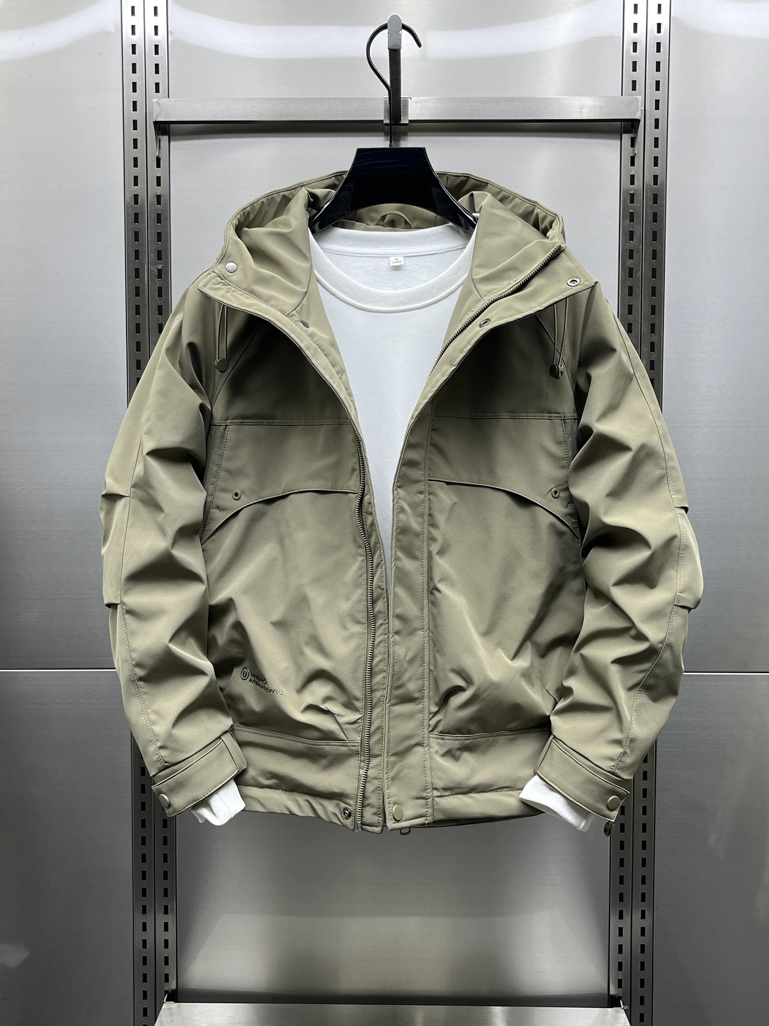 

Мужская повседневная свободная куртка с капюшоном для осени, зимы и весны, из хлопка, полиэстера, нейлона и композитных волокон, модный бренд, рабочая одежда