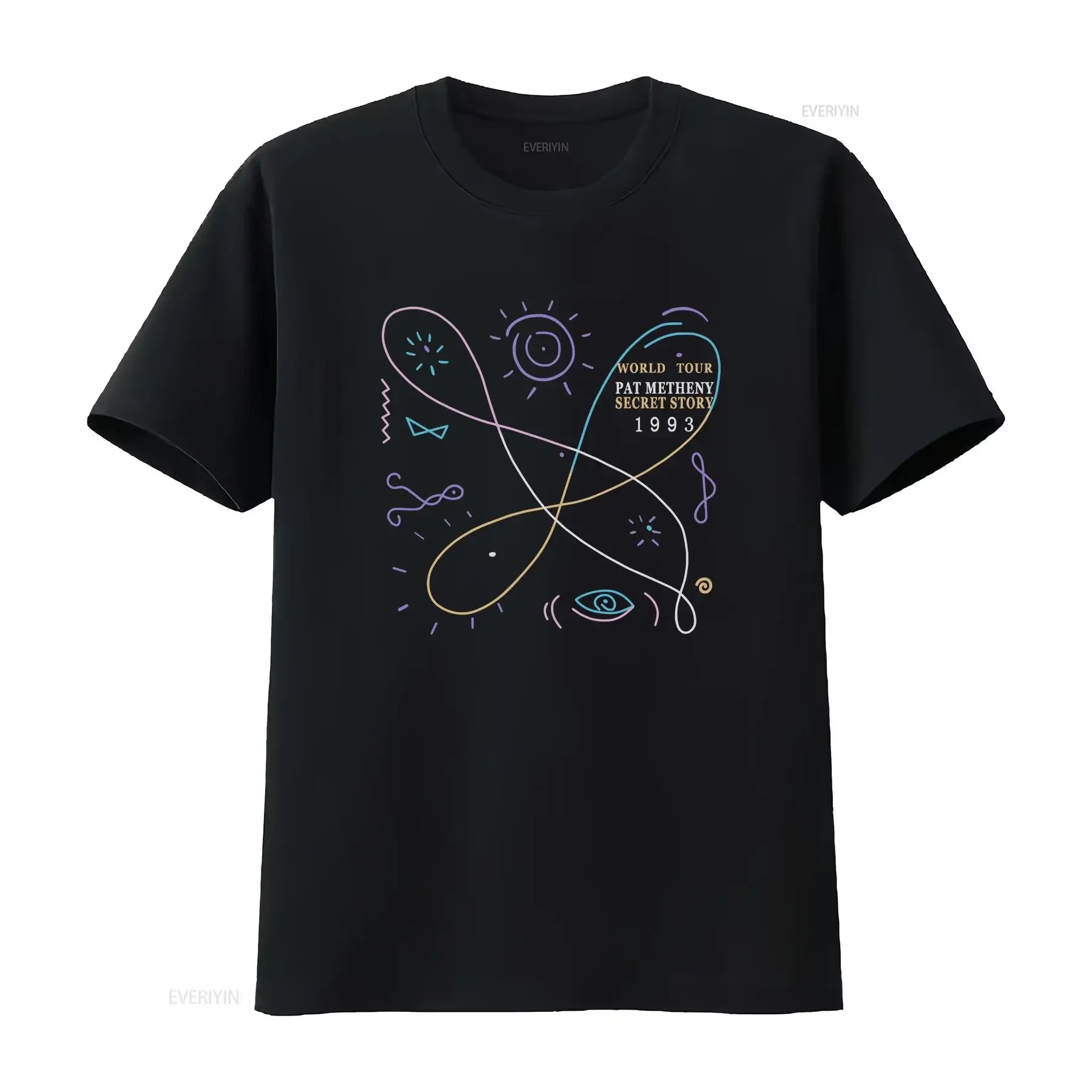 Pat Metheny Secret Story World Tour T Shirt Size S to 2XL vintage Washed Casual graphic Stretched Versatile streetwear