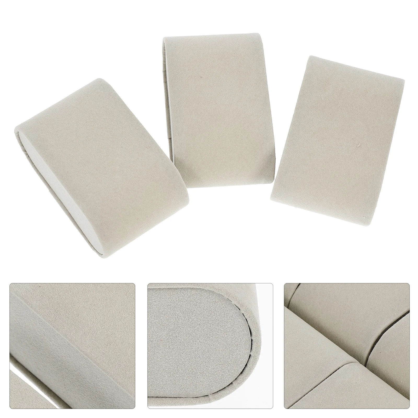 

6 шт., подушка для дисплея часов, мягкая фланелевая подушка для браслета, браслета-цепочки серого цвета, подходит для большинства ладоней, безопасных практичных ювелирных изделий