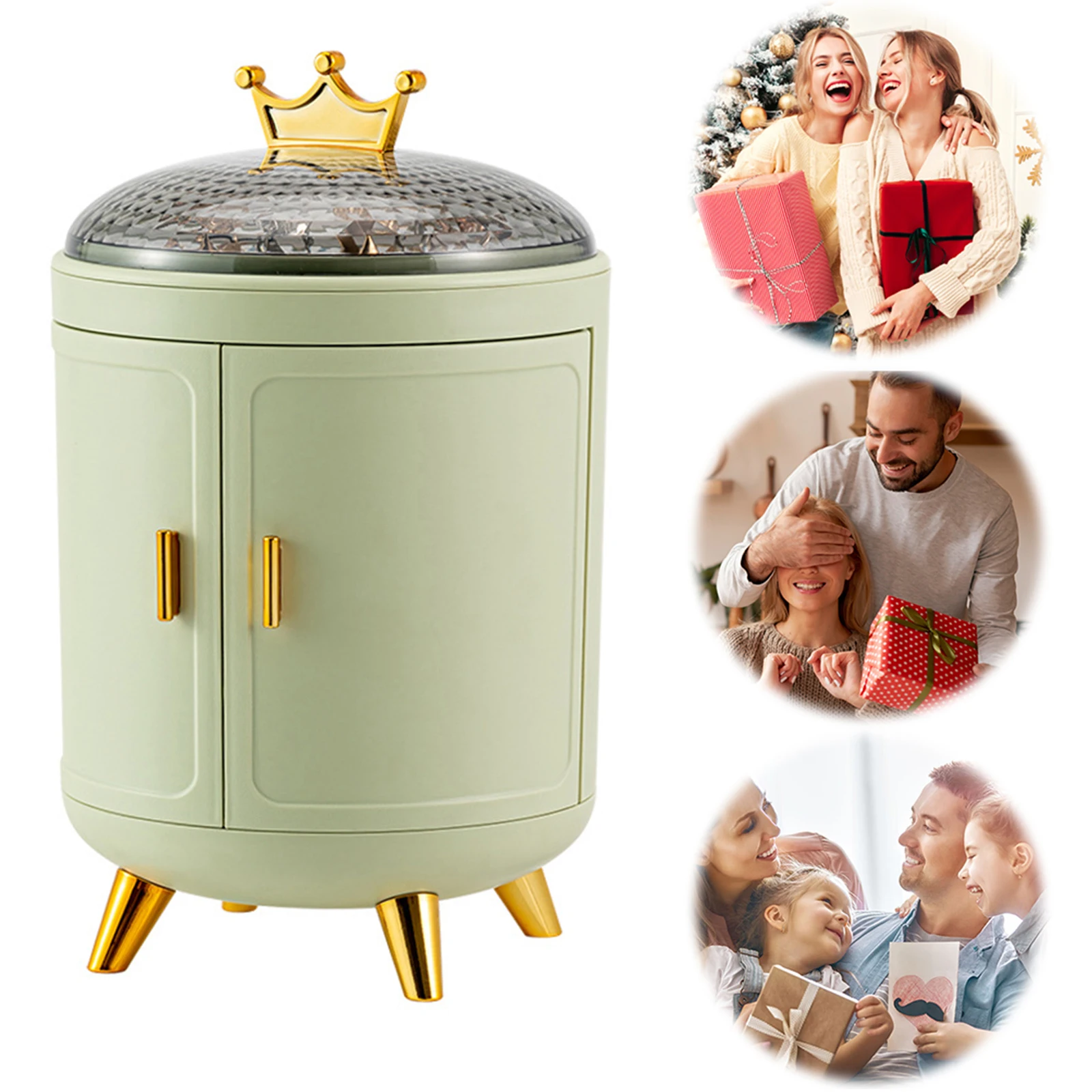 

Косметический органайзер большой вместимости, вращающийся, для украшений, женский (зеленый)