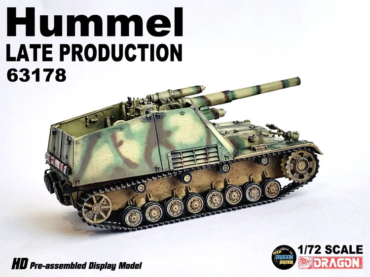 Dragon1:72 Sd.Kfz.165 Hummel Late Production WW2 German Tank Model 63178 Military Soldier Army Collection Action Figure Hot Toys