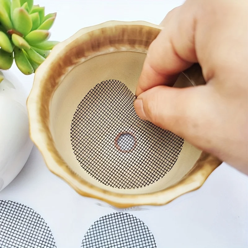 10pcs Round Mesh Drainage Screens for Flower Pots, Prevent Soil Loss, Ideal for Bonsai Gardening, Gasket, Plant Drainage Screens