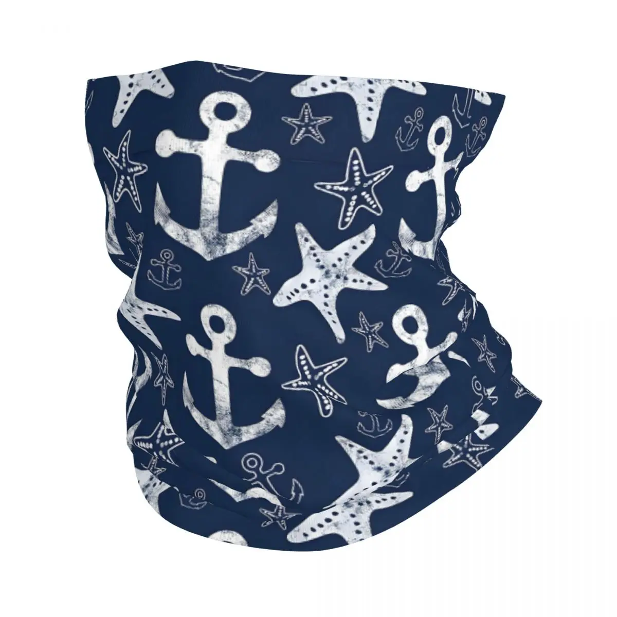 Nautical Navy Headband Neck Warmer Men Ski Running Tube Scarf Medical Nurse Face Bandana Gaiter