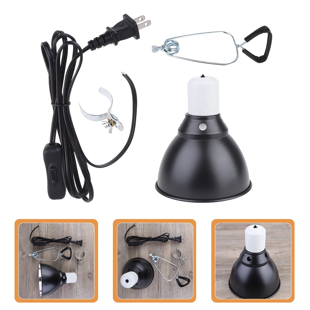 

Reptile Lamp Cover Aluminum Heat Resistant Durable Easy Use Anti Scald Explosion Proof Adjustable Clamp 110V Us Plug