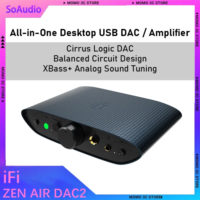 iFi ZEN AIR DAC2 DAC USB de escritorio todo en uno y amplificador de auriculares, DAC Cirrus Logic, diseño de circuito equilibrado