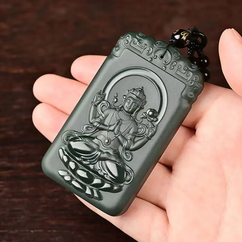 

Сапфировый Ландшафтный кулон Гуаньинь, мужской и женский кулон Pixiu Guan Gong