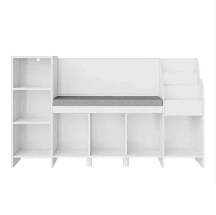 

# Kids Bookshelf With Reading Nook Wholesale Easy Assembly Multi-Functional Display Shelf Wooden 7 Storage Compartment Bookcase