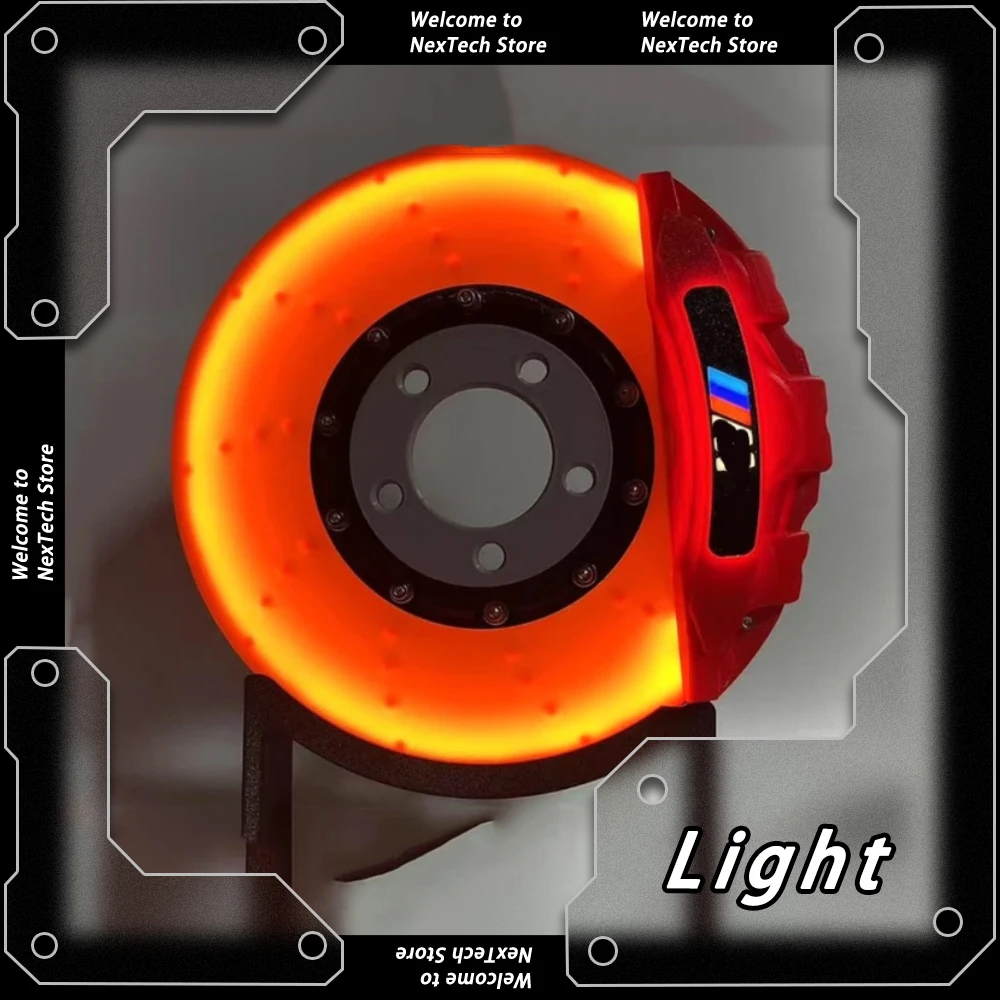Disco de freno creativo Diy, luz Led nocturna montada en la pared modificada, luces de ambiente, adornos de escritorio hechos a mano, adorno personalizado