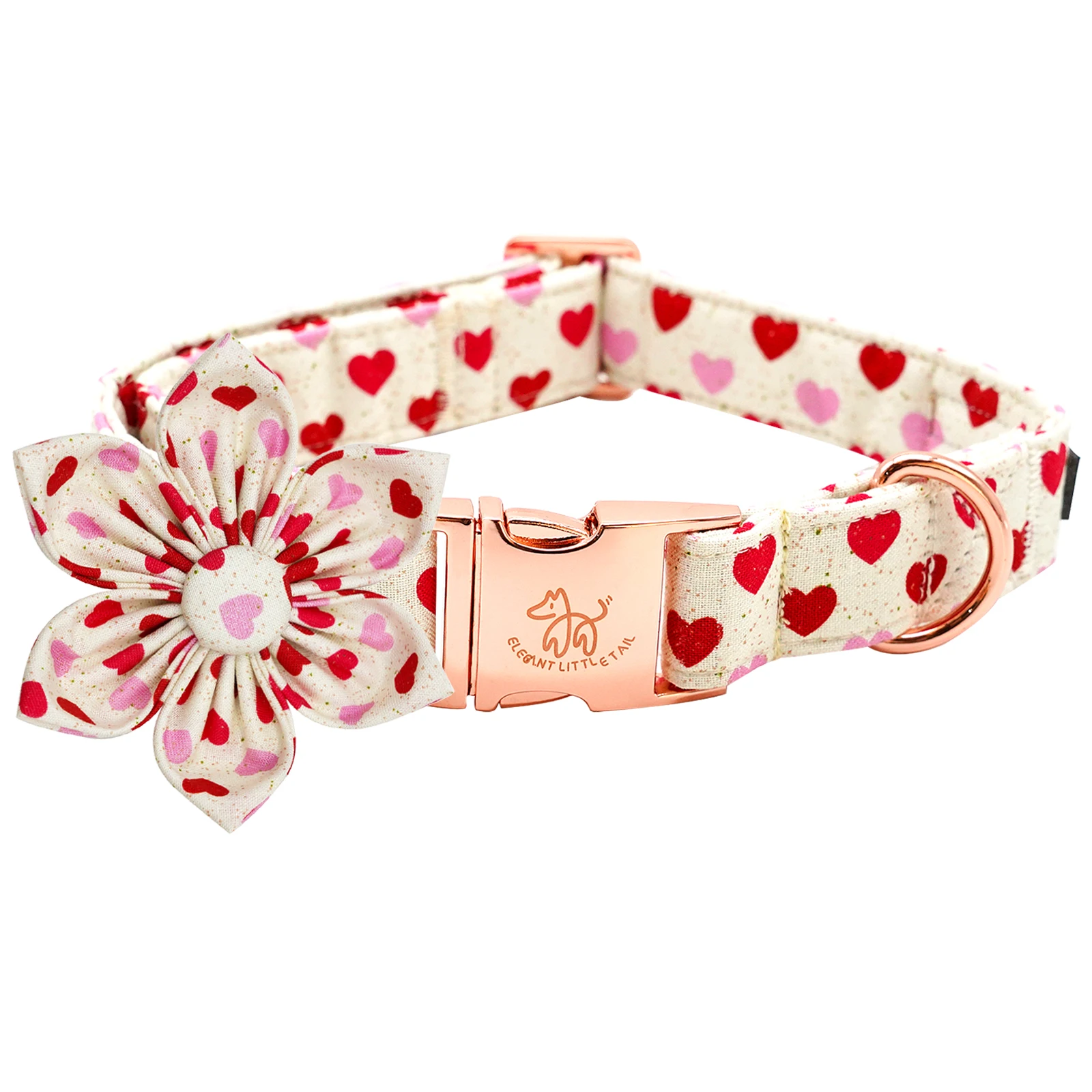 Elegant little tail Valentine's Day Dog Collar Valentine's Day Dog Collar with Bow Heart Dog Collar Cute Girl or Boy Dog Collar