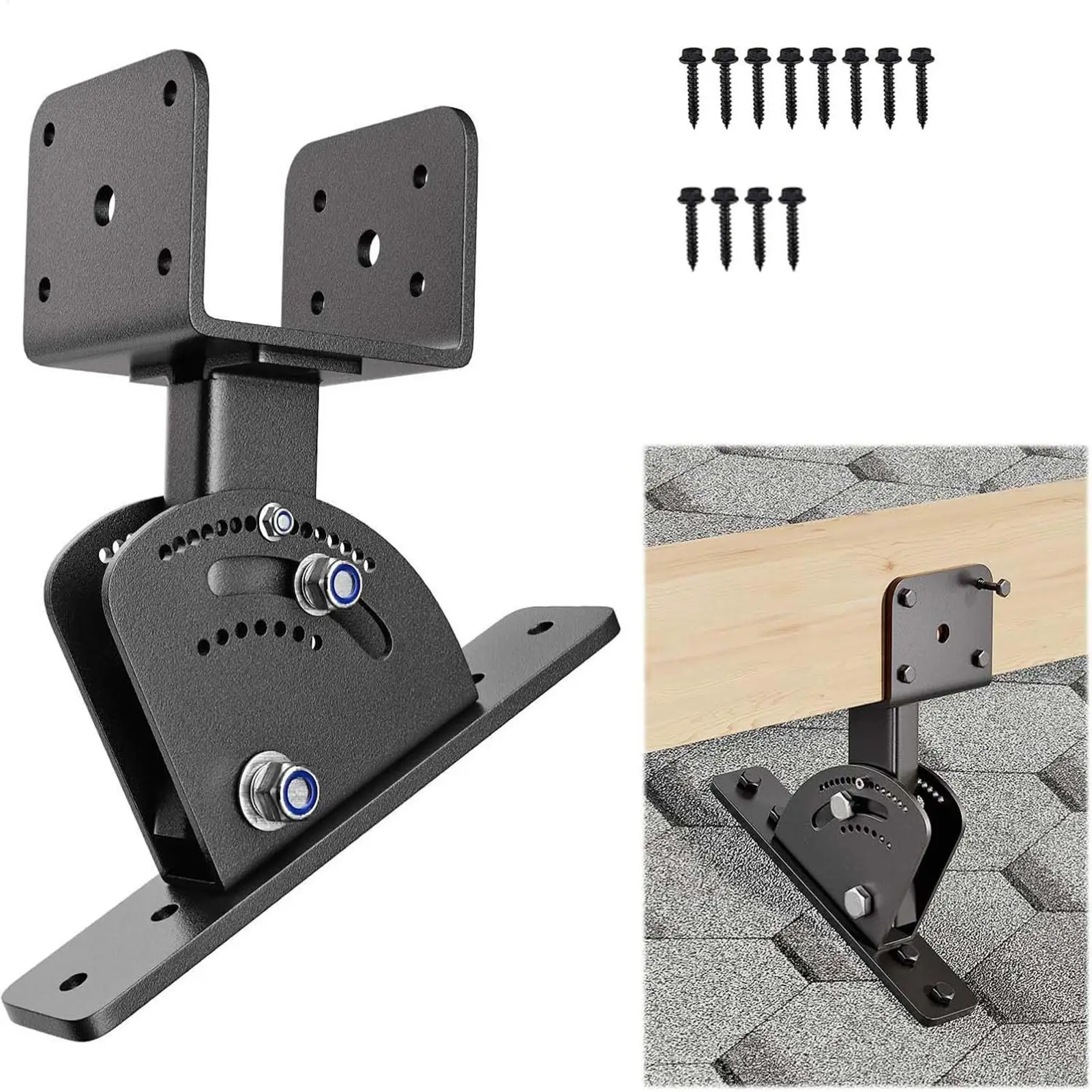 

Roofing Riser Brackets Heavy Duty Adjustable Carbon Steel Roof Mounting Bracket Kit For Gazebos Carports Patios Pergola Outdoor