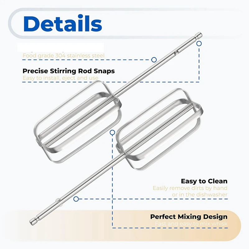 4 Pack Hand Mixer Beaters, For Hamilton Beach Hand Mixer 62692 62695V 64699 62682RZ, Hand Mixer Blades Attachment Replacement