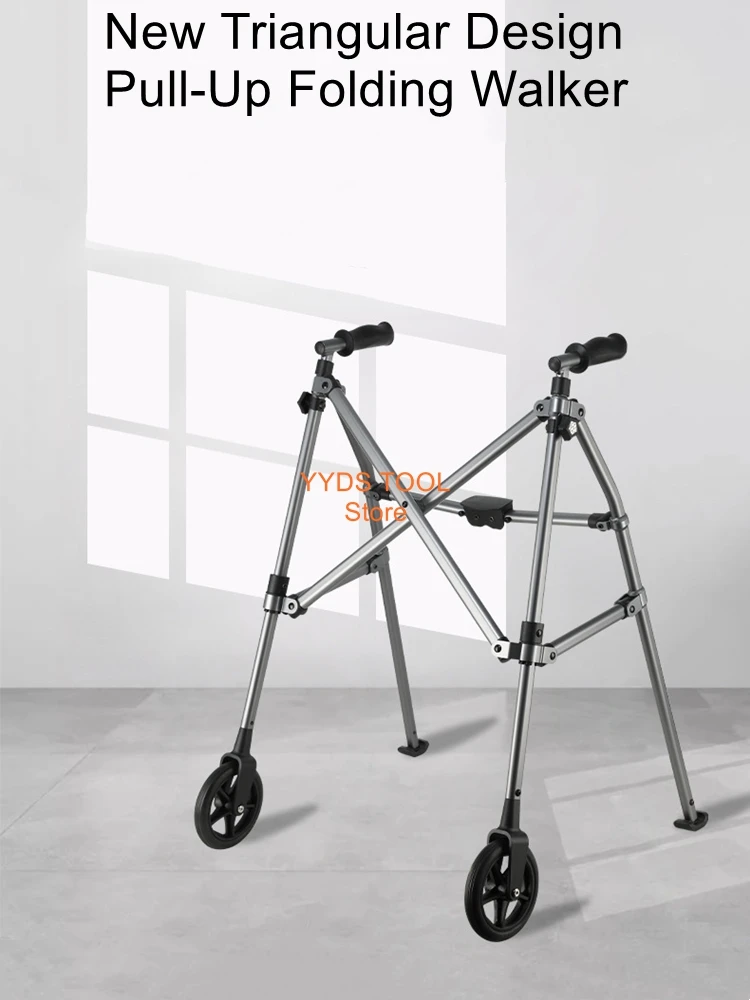 Lift-and-Fold Walker, Aluminum Alloy Non-Slip Walking Aid, Health Care Walking Aid, Assistive Cane