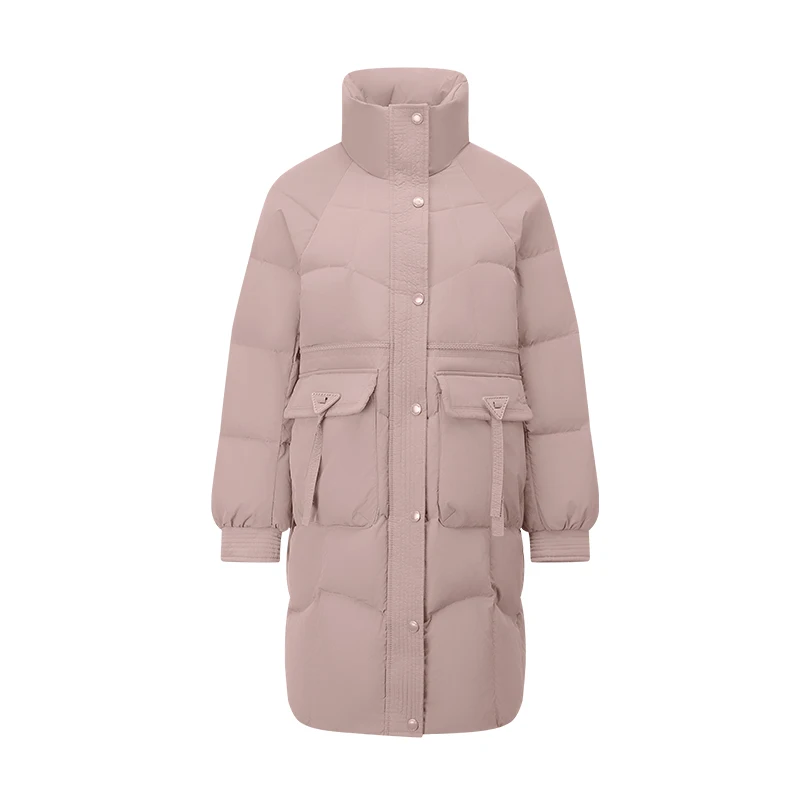 Chericom jaqueta longa feminina 2025 inverno gola à prova de vento térmica slim fit cor sólida casual outerwears y309133y