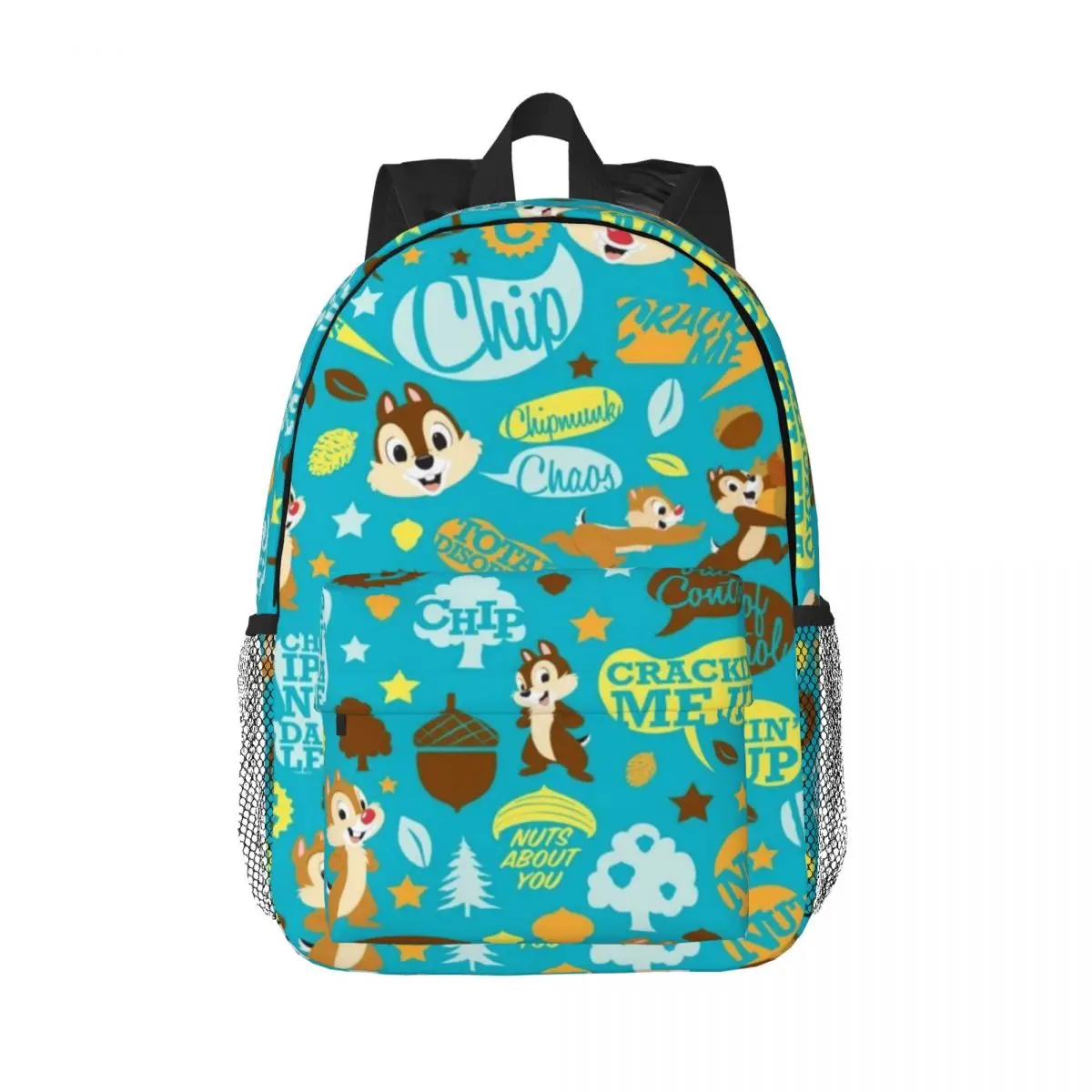 Chip & Dale Printed Lightweight Casual Schoolbag For School, Outdoor, Shopping, Office 15inch