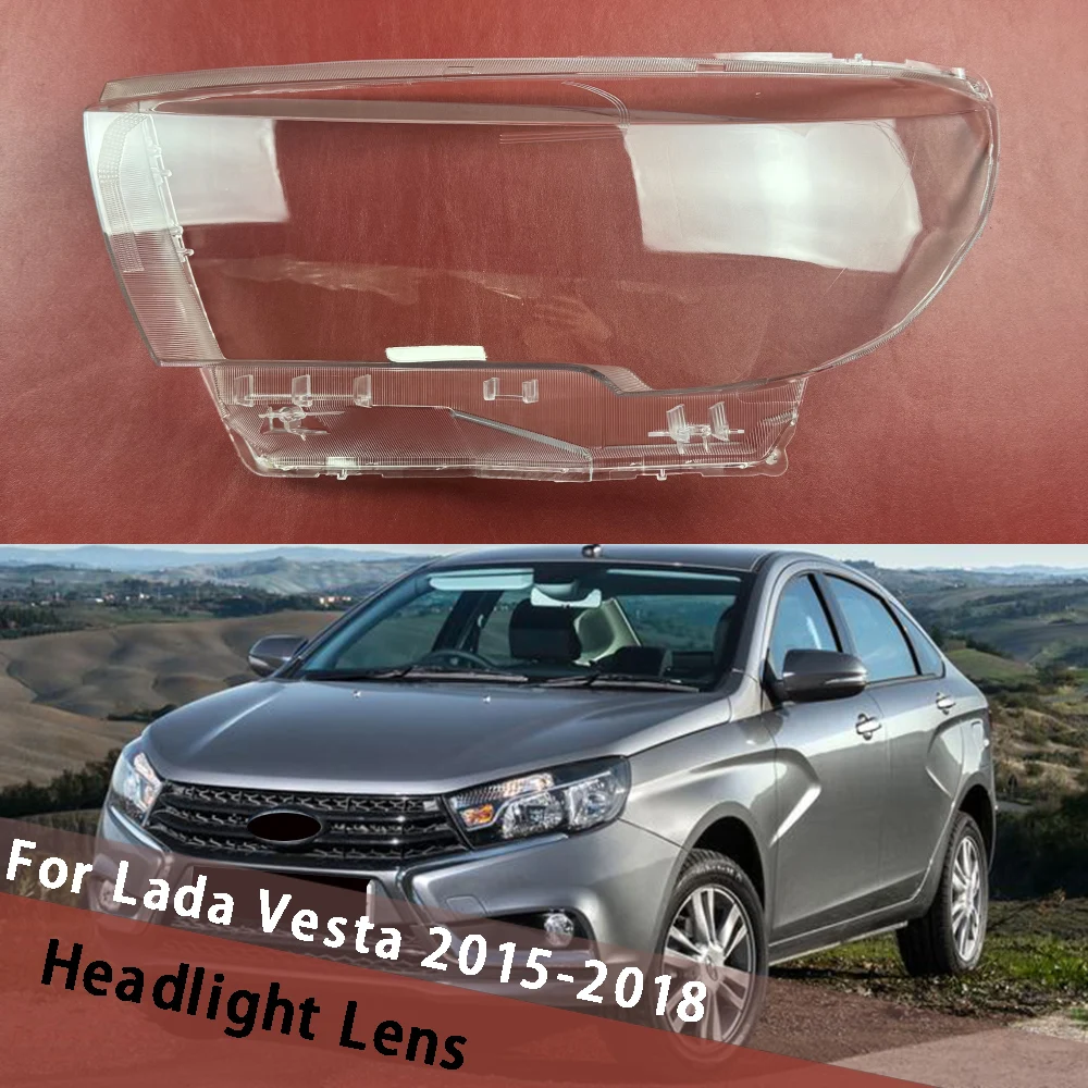 

For Lada Vesta 2015-2018 Front Headlamps Cover Transparent Lampshade Headlight Shell Plexiglass Replace Original Lens Housing