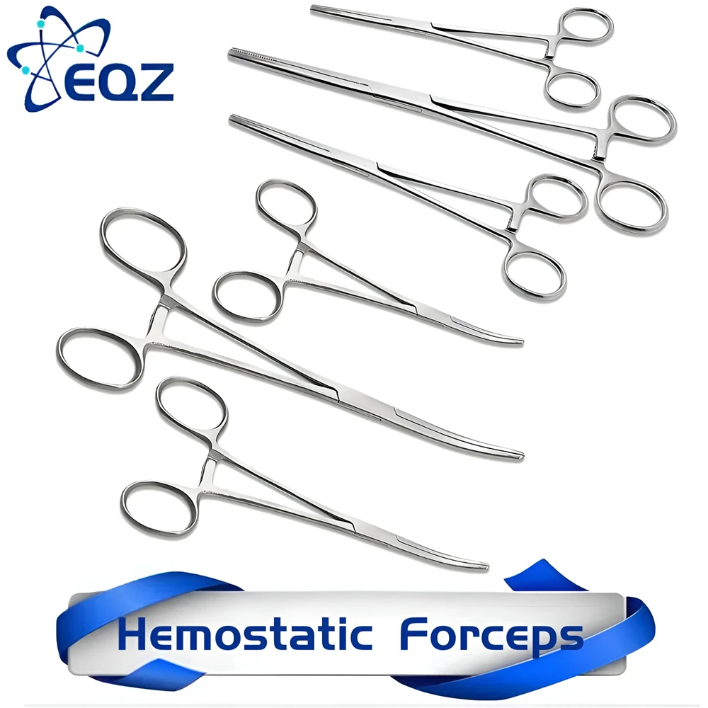 Stainless Steel Hemostatic Forceps Surgical Forceps Hemostat Locking Clamps Forceps Fishing Pliers Curved Pliers Straight Pliers