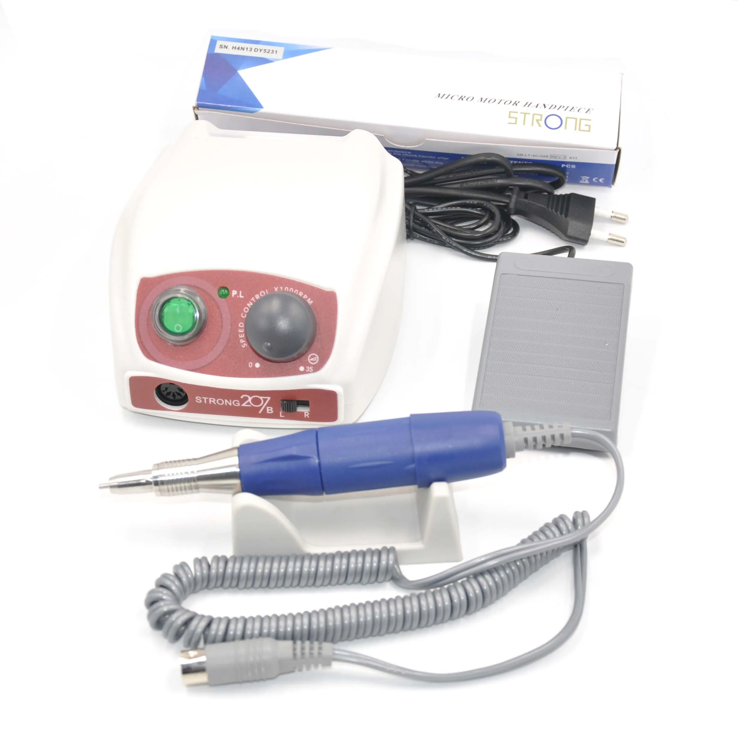 Strong 207B 65W control box 40K RPM Nail Drill Nails Art Tool STRONG 105 Handpiece DENTAL LAB Equipment manicure machine Nail F