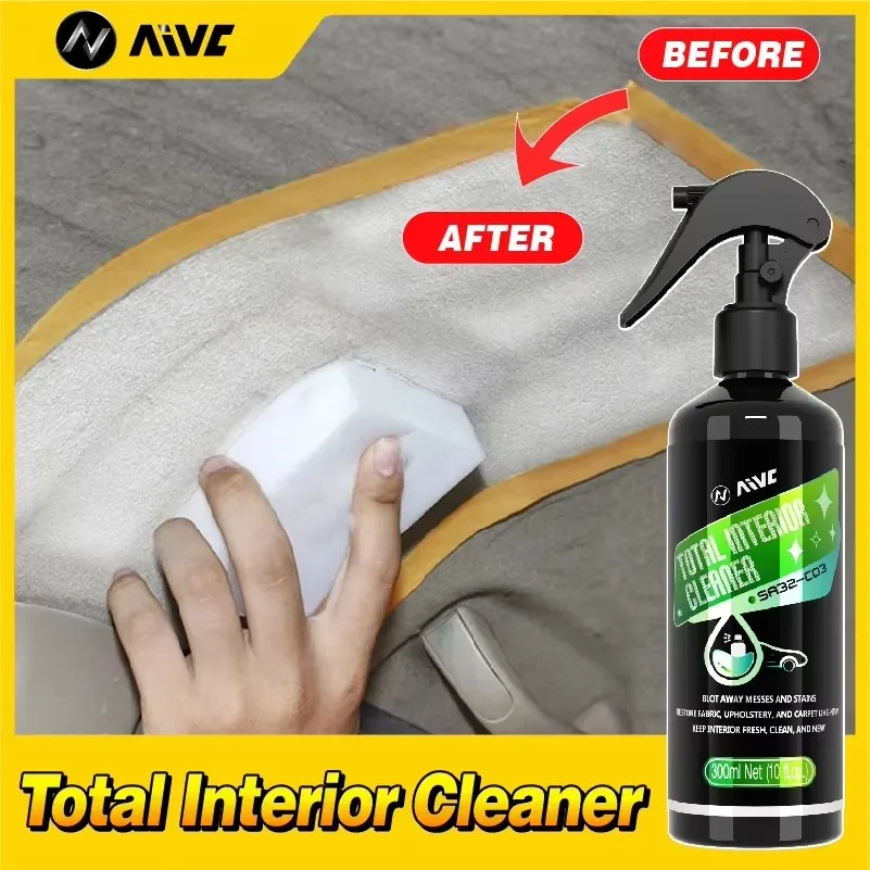 Multi-Purpose Car Interior Fabric Upholstery Cleaner Spray, Deep Stain Remover For Cloth Car Seats, Carpets, Headliner, Door Pan