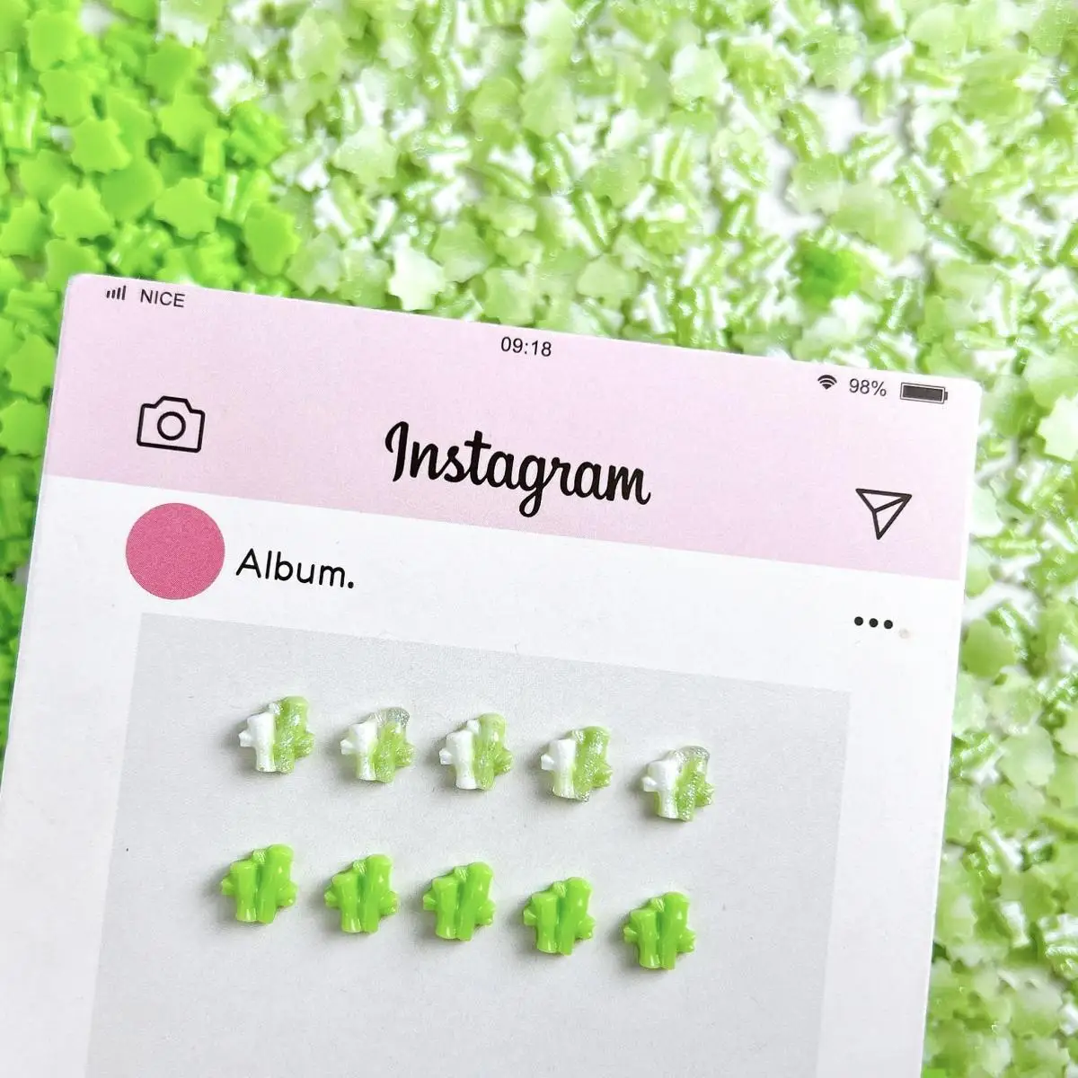 60 قطعة جديد مقلد مضيئة الخيزران الراتنج مسمار السحر الإبداعية رائعتين صغيرة الطازجة الأخضر الخيزران مسمار الفن زينة DIY الأظافر