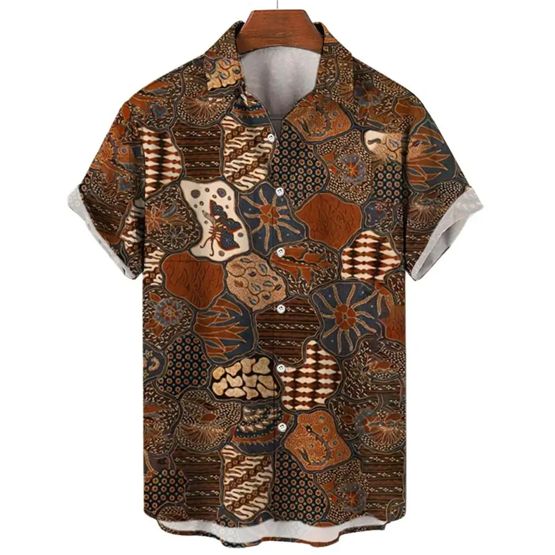 Camisetas Vintage Harajuku para Homens e Mulheres com Estampa Abstrata de Férias Havaianas, Blusa de Manga Curta para Festas