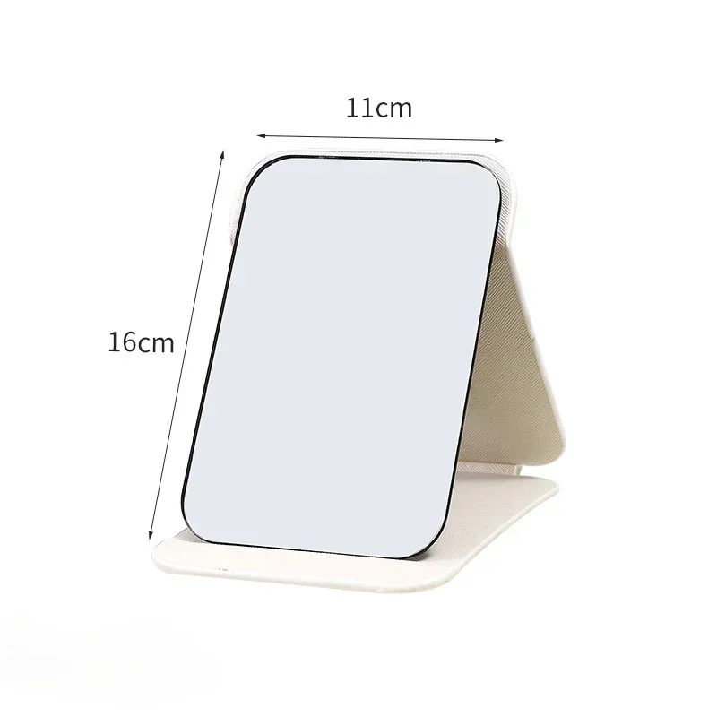 Folding Makeup Mirror High-quality Portable Desktop Makeup Mirror Single-side Creative Women Solid Color Standing Makeup Mirror