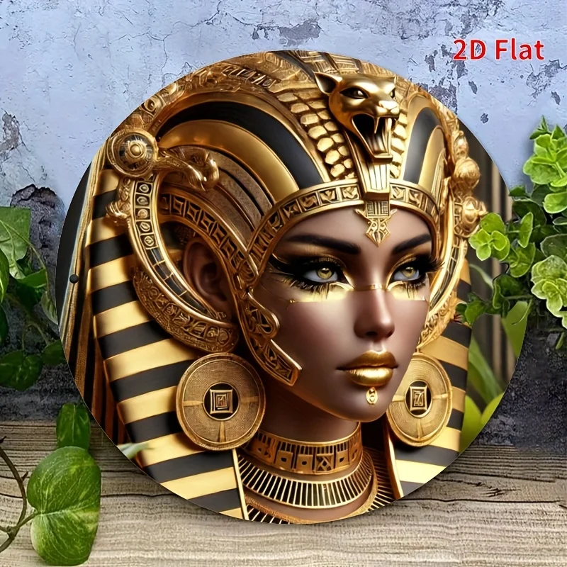 طباعة مسطحة ثنائية الأبعاد، قطعة واحدة، تصميم كويا مصري، طباعة مسطحة ثنائية الأبعاد، علامة معدنية دائرية مقاس 7.87 × 7.87 بوصة