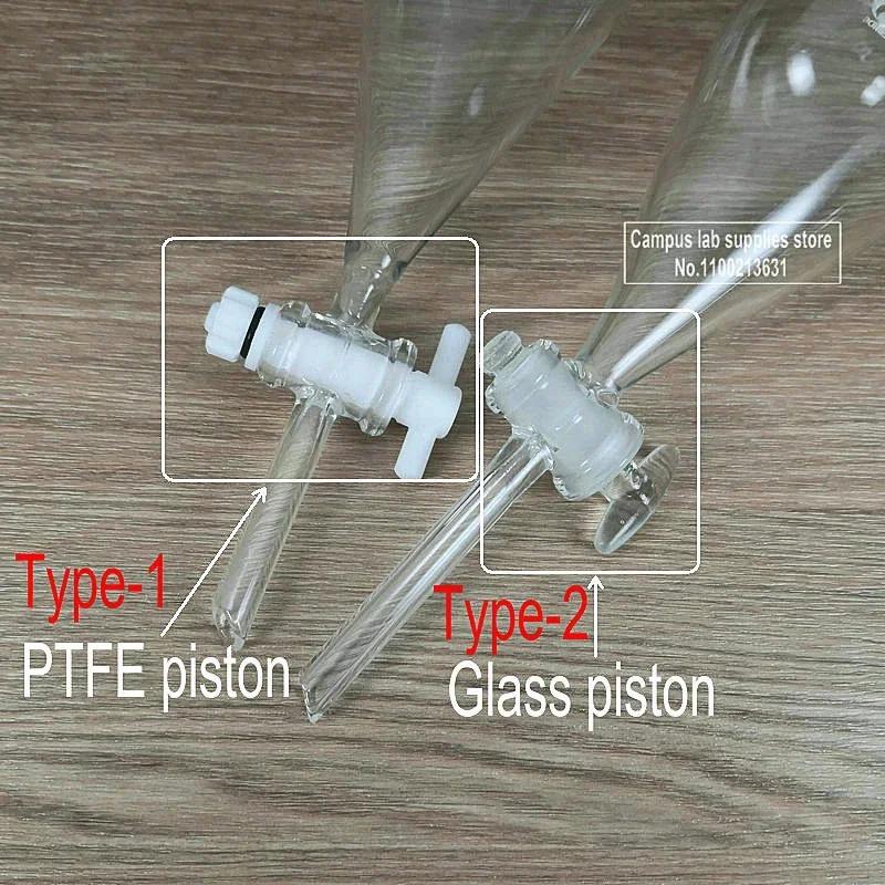 Imagem -02 - Funil Separador em Forma de Pera de Vidro Usado para Eurificar o Experimento Químico do Óleo Essencial 1pc 60ml a 1000ml