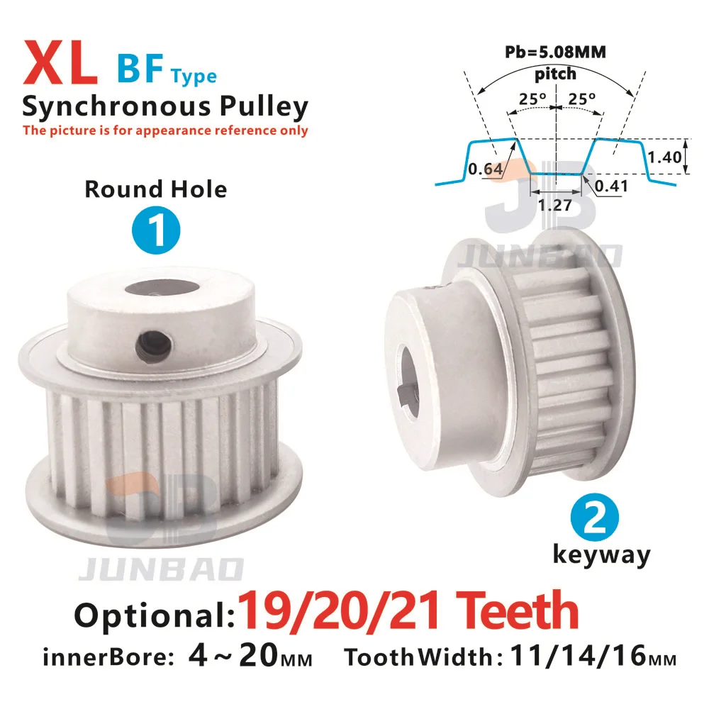 XL BF Type 19 20 21 Teeth Synchronous Timing Belt pulley Tooth width 11 14 16 MM Keyway Bore 4 To 15 MM 3D Printer Parts