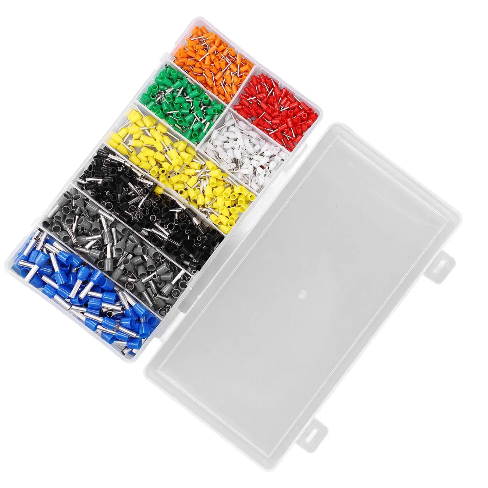 1000Pcs Wire Ferrules Terminals Kit Brass PP Ferrules Crimping Kits Pin Terminal CZ0100939