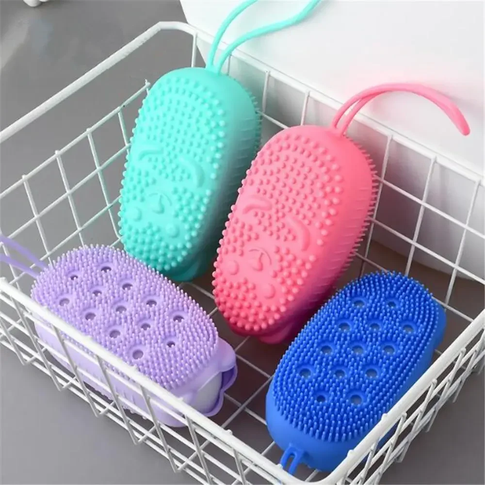 Silicone Body Scrubber Bath Exfoliating Scrub Sponge Shower Brush Exfoliator Skin Care Cleaner Dead  Remover Bathing Tools