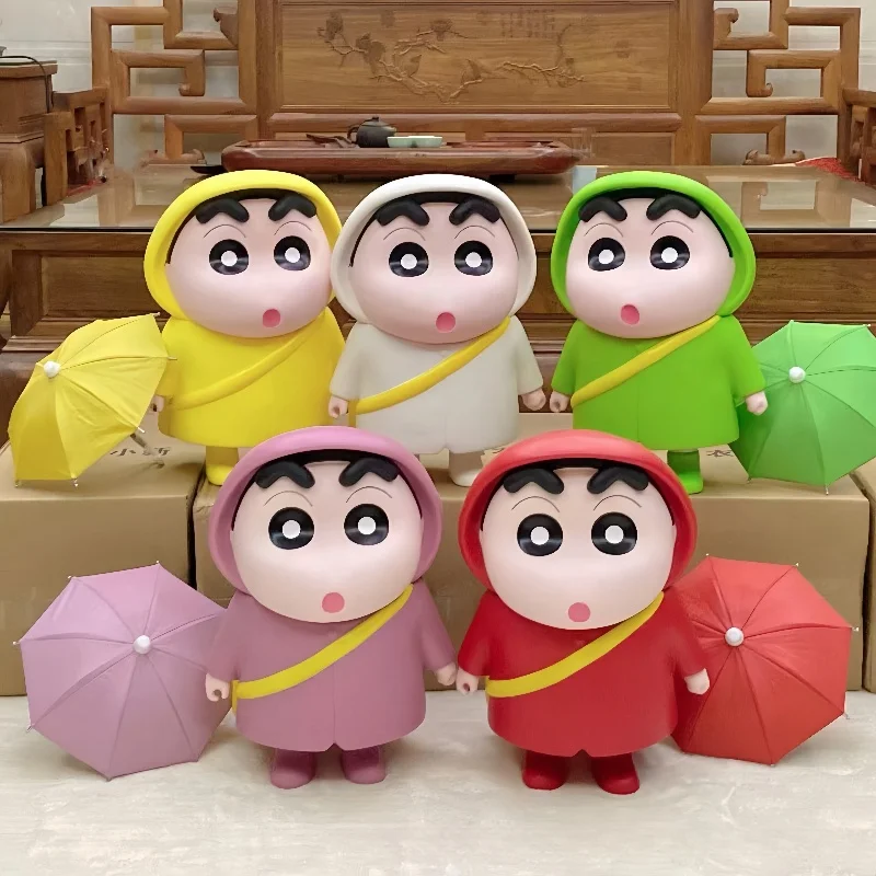 2024new Crayon Shin-Chan Anime Figure Large Raincoat Series Shin-Chan Figurine Model Doll  Decoration Kids Toys Birthday Gifts